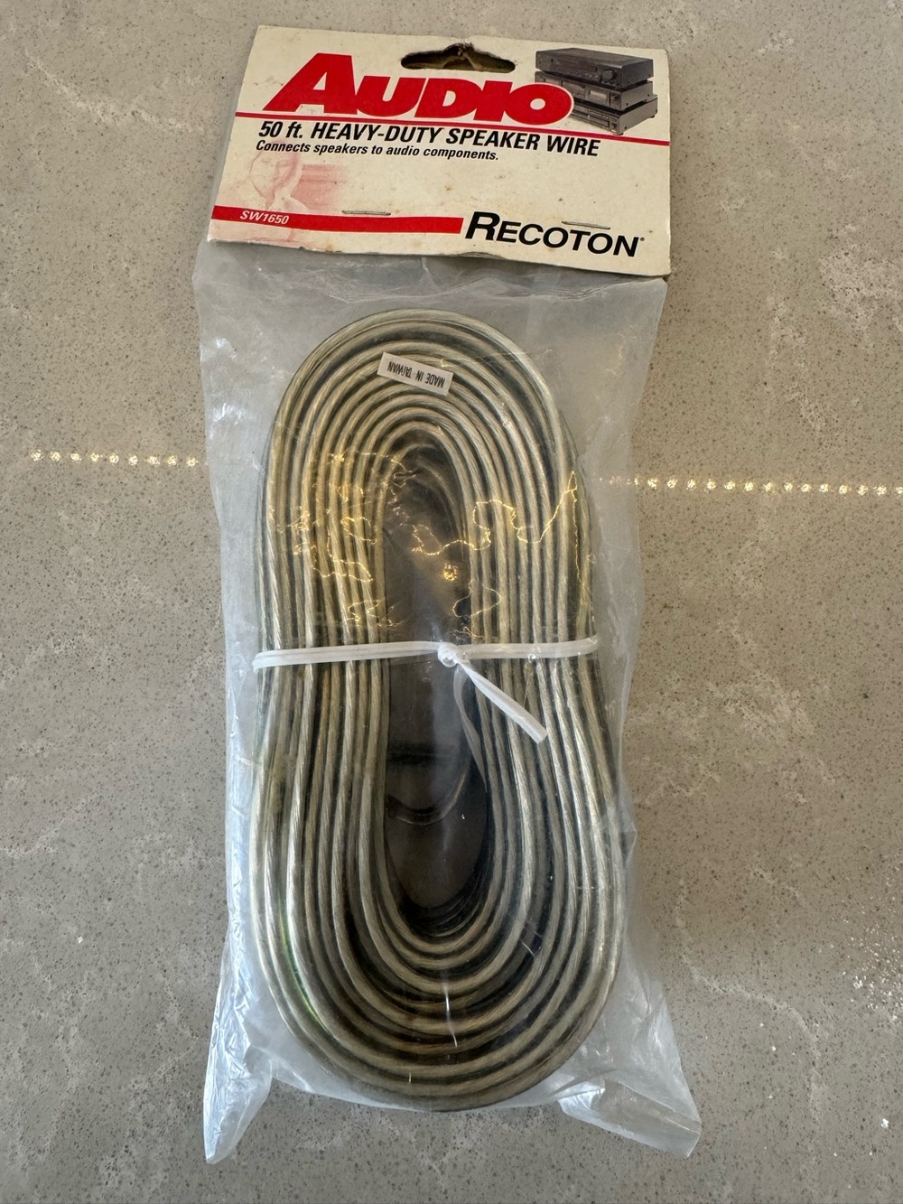 New Unopened Audio Recoton 50 ft Heavy-Duty Speaker Wire - Silver